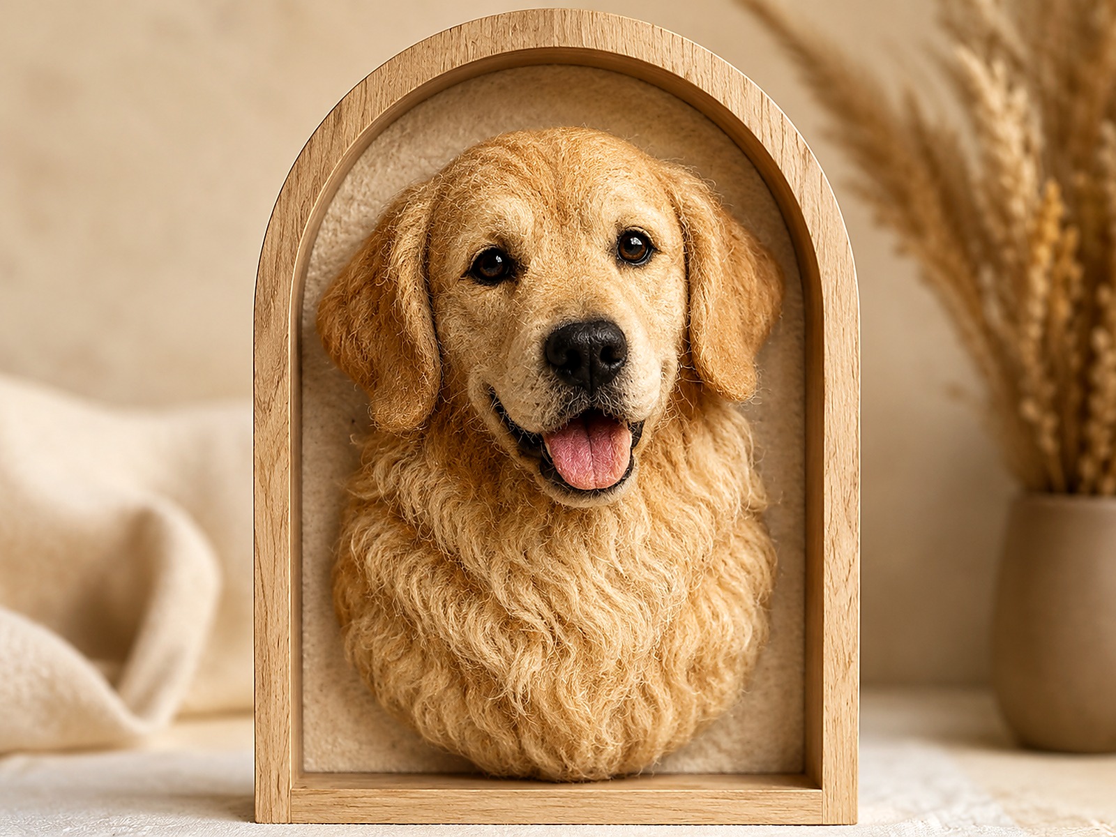3D Felted Pet Portrait Sculptures example 1