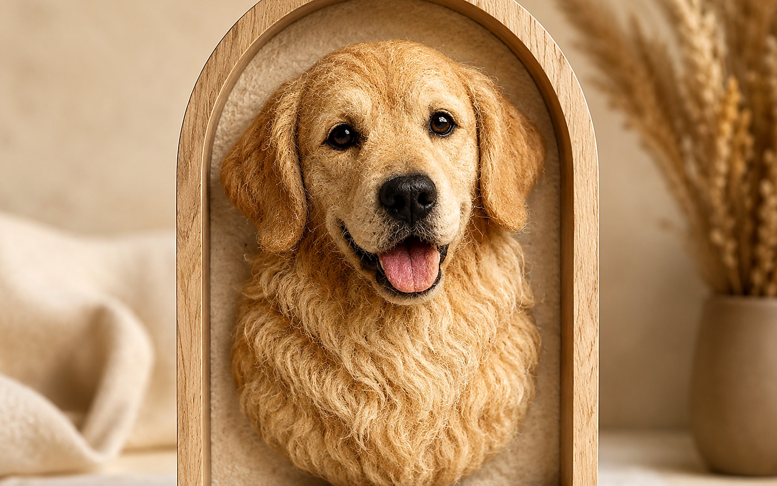 3D Felted Pet Portrait Sculptures example 1