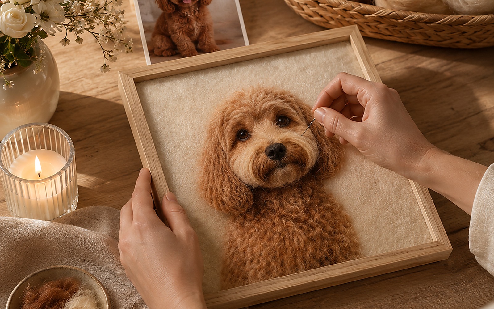 3D Felted Pet Portrait Sculptures example 5