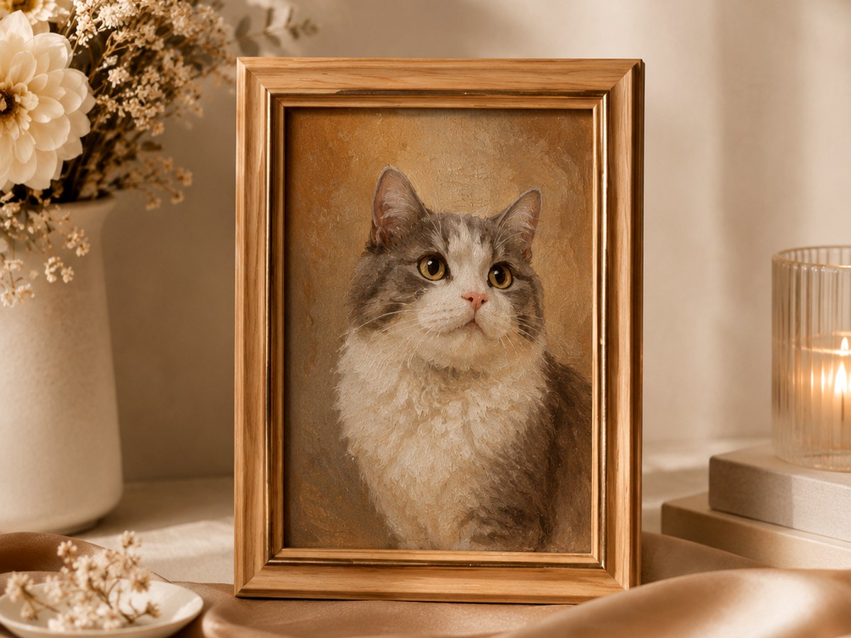 custom cat oil painting
