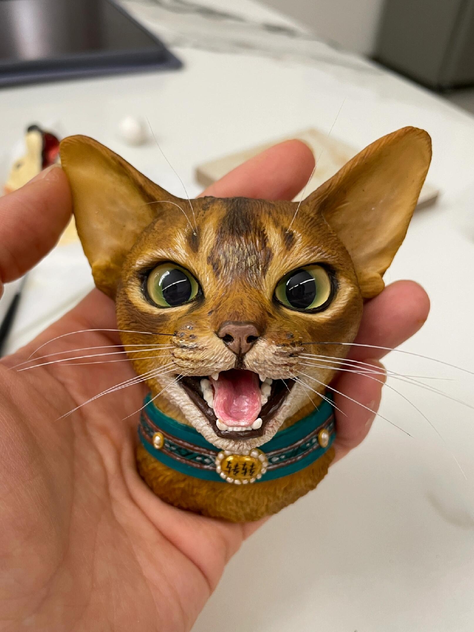 3D printed pet portrait fridge magnet
