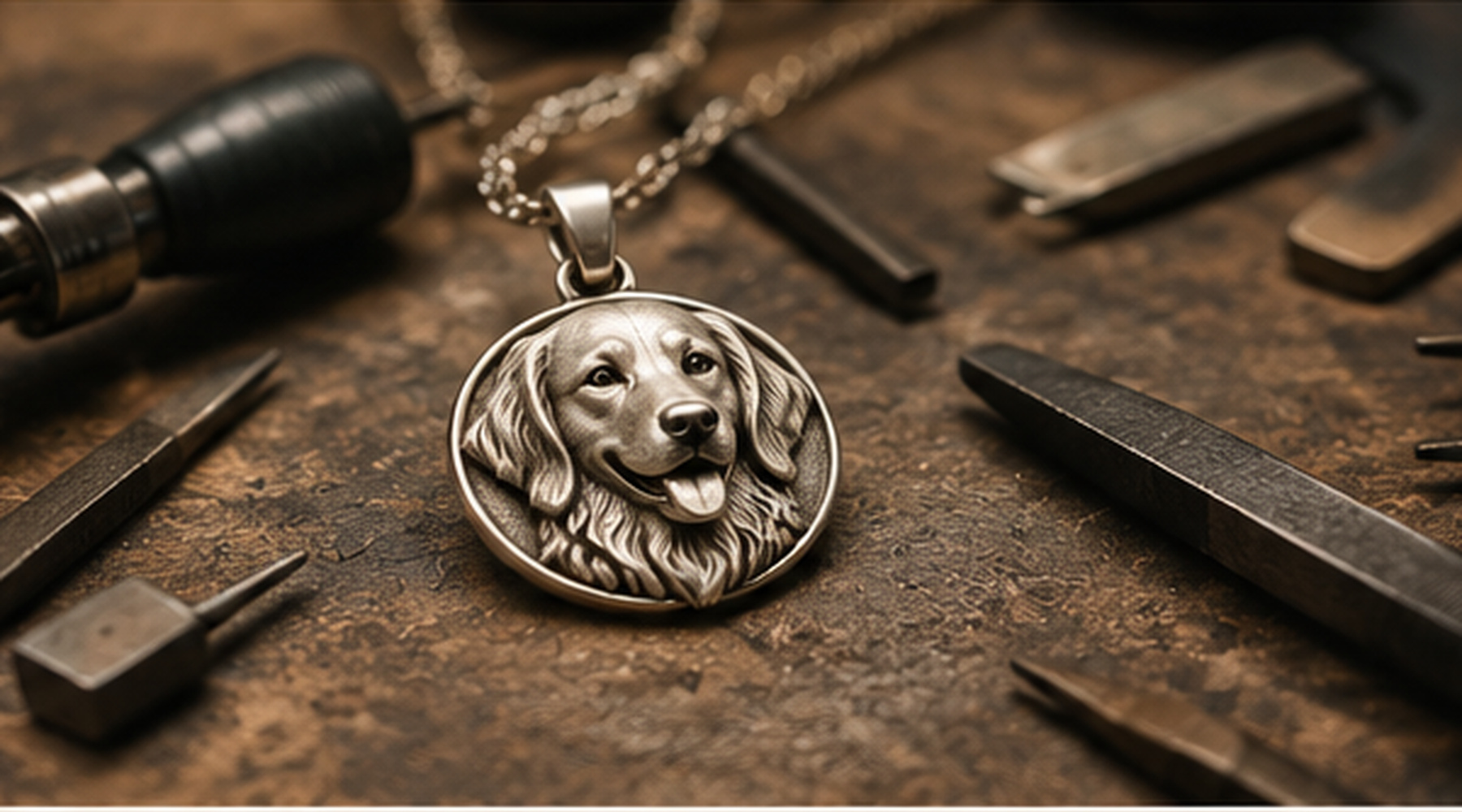 Handcrafted Silver Pet Portrait Pendants example 4
