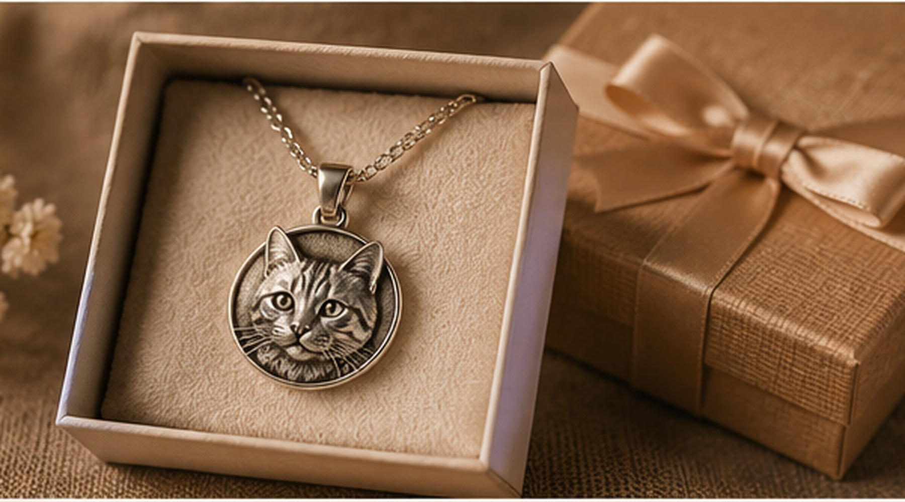 Handcrafted Silver Pet Portrait Pendants example 5
