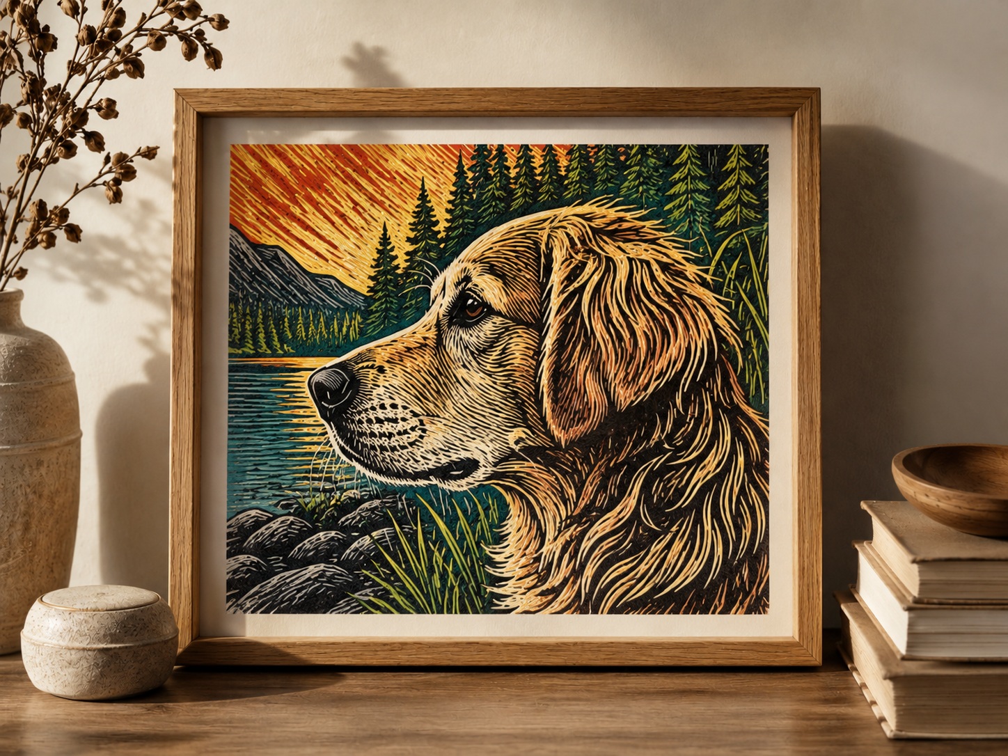 Hand-Carved Woodblock Pet Prints example 2